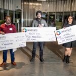 The three winners of the Newcomer Founders Pitch Competition